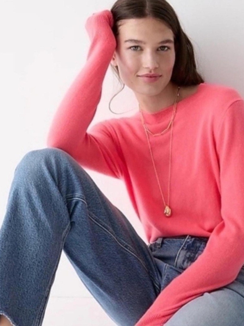 J. Crew Coral 100% Merino Wool Sweater